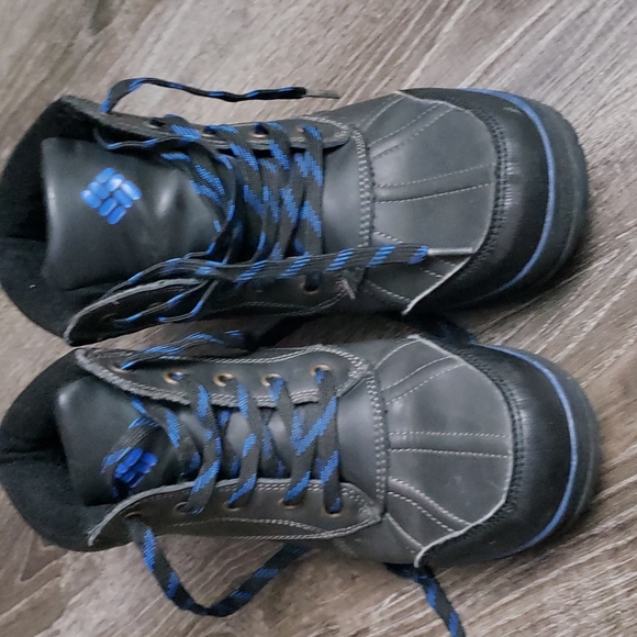 Columbia Boys Waterproof Wrangle Peak Black Lace Up Mid Top Boots Size 3 - Picture 2 of 9